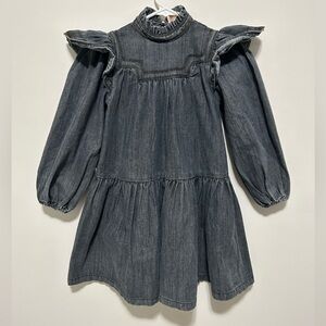 Petite Amalie Black Chambray Dress